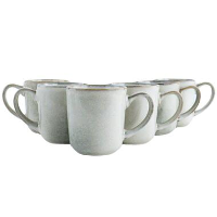 OTIX Koffiekopjes Met Oor Set van 6 Koffietassen Groot Theemok 420ML Aardewer...