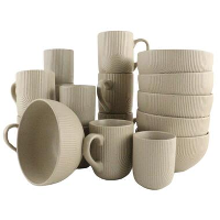 OTIX Koffiekopjes Set van 12 Kopjes 190ml 300ml met Set van 6 Soep