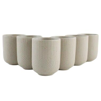 OTIX Koffiekopjes Zonder Oor Set van 6 Koffietassen Theemok 190ml Aardewerk TEAK