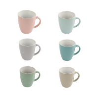 Orange85 Espresso Kopjes Set van 6 met Oor 160ml Meerdere Kleuren Pastel