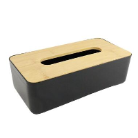 Orange85 Tissue box Houder Zwart 26x13.2X8.8 Cm Bamboe en kunststof