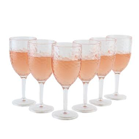 OTIX Plastic Wijnglazen 6 stuks 400 ml Gehamerd Kunststof