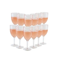 OTIX Plastic Wijnglazen set van 12 stuks 400 ml Gehamerd Kunststof