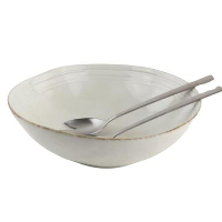 OTIX Saladeschaal Slakom Serveerschaal 24cm Beige Porselein LILY