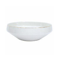 OTIX Saladeschaal Slakom Serveerschaal 25cm Wit met gouden rand Porselein
