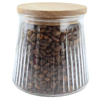OTIX Voorraadpot Glas met Deksel Snoeppot 650ml Acacia Wood SIRIUS