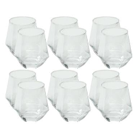 OTIX Waterglazen Set van 12 300ml Diamant vorm Transparant Glas