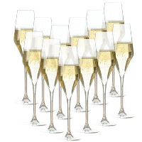 OTIX Wijnglazen Flute Transparant Kristal 220ML Set van 12 TOPAZ