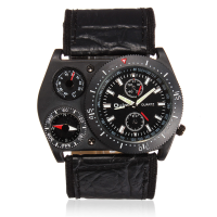 Oulm Thermometer Compass Big Dial Multifunctional Men Fashion Watch