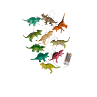 Dino Lichtslinger   dinosaurussen lichtsnoer   LED   170 cm   op batterijen   multi kleuren
