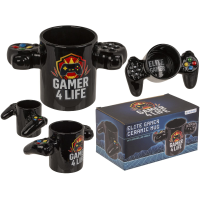 Gamer cadeau mok   controller handvat   zwart   350 ml   verjaardag / vaderdag fun cadeau