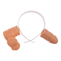 Penis diadeem   piemel hoofdband   kunststof   naturel kleur   vrijgezellenfeest