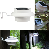 Outdoor 4 Led Solar Powered Garden Wall Yard Fence Light Gutter Security Lamp With Off/on Switch