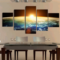 Outer Space Combination Painting Printed On Canvas Frameless Drawing Home Background Wall Decor