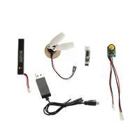 Oversky 1104 4300KV borstelloze motor met 3,7V 380mAh LiPo batterij 6A borstelloze ESC 72mm opvouwbare propeller servote