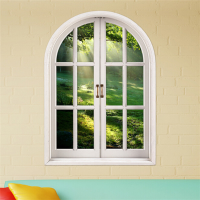 3D Brightness Of Forest Stickers Artificial Window View 3d Wall Decals Home Decor Gift
