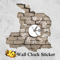 Pag Sticker 3d Wall Clock Decals Breaking Cracking Wall Sticker Home Wall Decor Gift