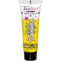 Paintglow Chunky Glittergel voor lichaam en gezicht   goudgeel   12 ml