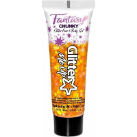 Paintglow Chunky Glittergel voor lichaam en gezicht   oranje   12 ml