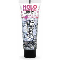 Paintglow Chunky Glittergel voor lichaam en gezicht   zilver   12 ml