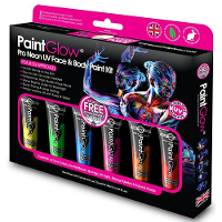 Face/Body paint set   6x13 ml   neon/black light   schmink/make up   waterbasis