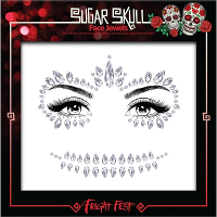 Face Jewels Day of the Dead   zilver   make up steentjes   Halloween/Sugar Skull