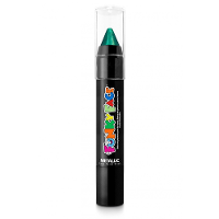 Face paint stick   metallic groen   3,5 gram   schmink/make up stift/potlood