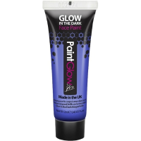 Neon blauwe Glow in the Dark schmink/make up tube 12 ml