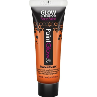 Neon oranje Glow in the Dark schmink/make up tube 12 ml