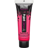 Neon roze Glow in the Dark schmink/make up tube 12 ml