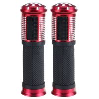 Pair 7/8 22mm Motorcycle Hand Grip Bar Motorbike Handlebar Aluminum Rubber