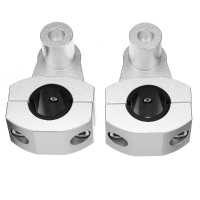 Pair 7/8inch 22mm 28mm Silver Motorcycle Handlebar Clamp Aluminum Mount Bracket