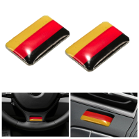 Pair Aluminum Germany Flag Badge Car Sticker Emblem Decal Decoration
