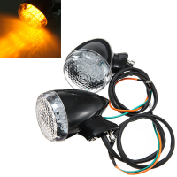 Pair Bullet Led Turn Lights Blinker Flusher Harley Motorcycle