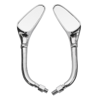 Pair Chrome Streamline Motorcycle Rearview Side Mirrors For Harley Honda Kawasaki Suzuki Yamaha