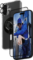 PanzerGlass 4 in 1 Protection B1293+2863+1283+S Screenprotector (glas) Apple iPhone 16 Plus 1 stuk(s) Anti vingerafdruk, Krasvast