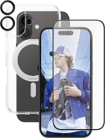 PanzerGlass CARE by ® Panzerglas 3 in 1 Protection B1325+2853+1281 Screenprotector (glas) Apple iPhone 16 1 stuk(s) Anti vingerafdruk, Krasvast