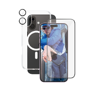 PanzerGlass CARE by ® Panzerglas 3 in 1 Protection Backcover Apple iPhone 16 Plus Transparant Inductieve lading