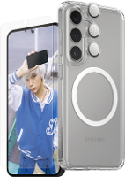 PanzerGlass CARE Flagship 3 in 1 Set (hoesje + beschermglas) Samsung Galaxy S25 Transparant Inductieve lading, Stootbestendig