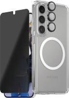 PanzerGlass CARE Flagship 3 in 1 Set (hoesje + beschermglas) Samsung Galaxy S25 Transparant, Zwart Inductieve lading, Stootbestendig
