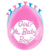 8X stuks Gender reveal party ballonnen   roze/blauw   latex   ca 30 cm