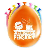 8X stuks pensioen feest/party ballonnen   diverse kleuren   latex   ca 30 cm