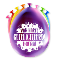 8X stuks verjaardag feest ballonnen   diverse kleuren   latex   ca 30 cm