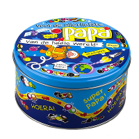 Papa snoeptrommel/bewaarblik   D14 x H7,5 cm   cadeau   Vaderdag/verjaardag