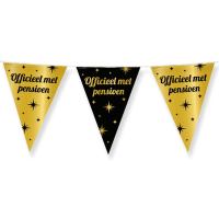 Paperdreams Pensioen Vlaggenlijn   VUT feest   10 m   goud/zwart   folie   slinger