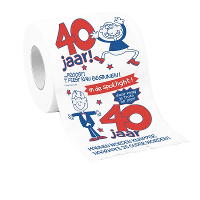 Rollen toiletpapier 40 jaar man   40e verjaardag   verjaardagscadeau   feestartikelen