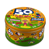 Sarah 50 jaar snoeptrommel   koektrommel   50e verjaardag   cadeau / versiering   15x7 cm