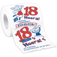 Toiletpapier 18 jaar   verjaardag cadeau   grappig   feestartikelen   wc papier   jarig
