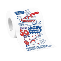 Paperdreams Toiletpapier 50 jaar   Abraham   versiering   grappige tekst   versiering cadeau