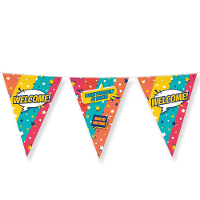 Paperdreams Vlaggenlijn   Welkom feest  10m   diverse kleuren   folie